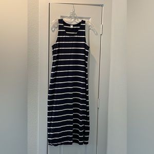 Navy & White stripped midi dress